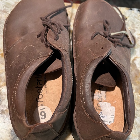 By Birkenstock, Footprints, Medium Brown, Lace-up flats, w/drop heel🐾 - Picture 13 of 14